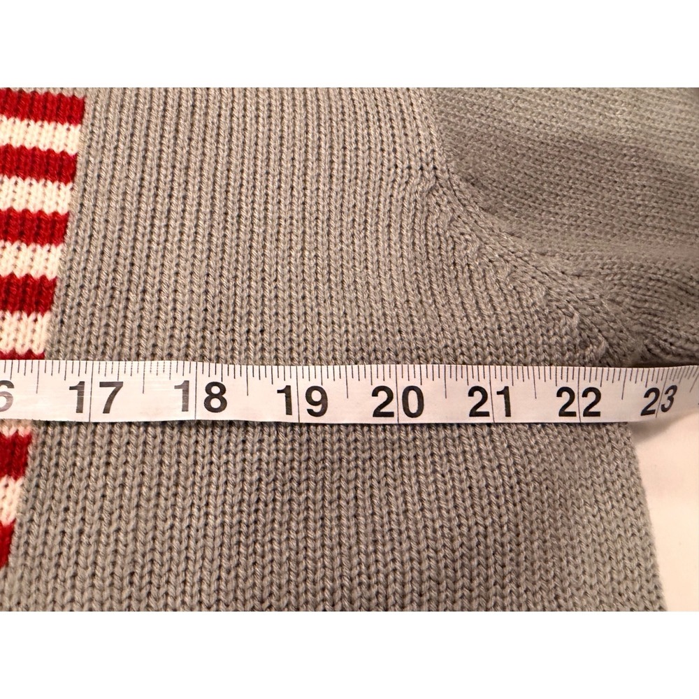 US Polo Assn Gray American Flag Crewneck Sweater Mens Medium Acrylic Knit - Picture 7 of 8